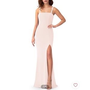 Azazie Gianetta bridesmaid dress in blushing pink